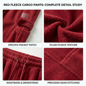 Mens Autumn Winter Thick Fleece Cargo Sweatpants Comfortable Loose Fit Elastic Waist Track Pants Multi Pocket Joggers - Product Image 6