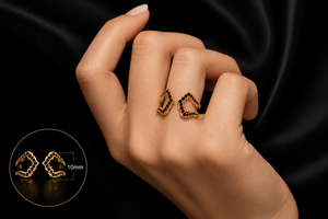 Anillo de Compromiso Apilable de Plata de Ley 925 con Zirconia Engastada en Oro de 18k, Hecho a Mano, Piedra de Nacimiento de Enero, para Ella - Product Image 4