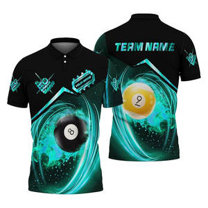 Maillot de sport tendance pour compétition de billard, polo de billard personnalisé avec logo, tissu doux, uniforme pour entraînement quotidien - Product Image 5