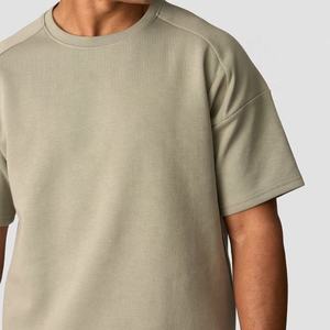 Nouveau T-shirt décontracté et professionnel respirant à col rond et manches courtes, avec motif en relief, pour l'entraînement, vente en gros, haute qualité, luxe, uni et vierge - Product Image 3