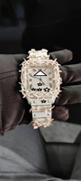 Montre de luxe pour homme au design unique, style hip-hop, avec diamants Moissanite VVS, verre analogique, acier inoxydable, 20 mm, mécanique, logo personnalisé disponible