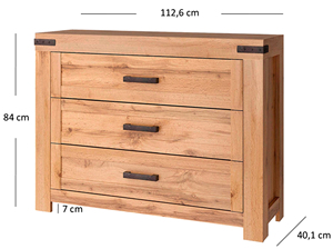 Buffet moderne de luxe rustique en bois massif avec poignées métalliques, meuble de rangement de style ferme moderne pour chambre et salle à manger - Product Image 4