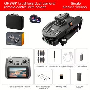 Drone professionnel V168 MAX GPS 4K UHD 8K pour photographie aérienne, évitement d'obstacles sur 3 km, RC monorotor, batteries et chargeur pour extérieur - Product Image 6