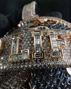 Collar de Hip Hop para Hombre con Letra Personalizada, Plata de Ley 925, Diamantes Moissanite VVS, Número, Nombre, Inicial, Logotipo - Product Image 5