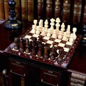 ILAHI's Eco-Friendly Rustic Polished Rectangle <b>Chess</b> <b>Board</b> Game 100% Handmade Pure Wood Animal/Love Style Customized Size <b>Chess</b> - Product Image 1