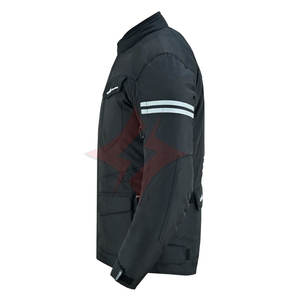 Chaqueta de Motocicleta Impermeable de Alta Calidad para Hombre, para Todas las Temporadas, con Armadura Protectora Extraíble, Color Negro Completo, Estilo Repartidor - Product Image 5