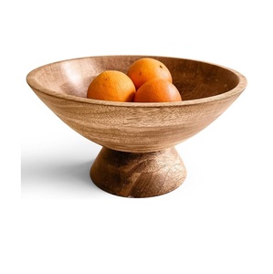 Cuenco Elevado de Madera Hecho a Mano para Frutas, Bocadillos y Golosinas, Exhibición de Mesa, Centro de Mesa para Servicio de Comida y Decoración del Hogar - Product Image 1