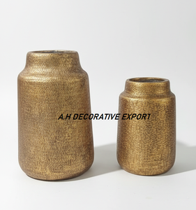 Antique Gold Metal Vase Decorative Handmade <b>Aluminium</b> Modern Home Interior <b>Table</b> Decor Floral Display Wedding Eco-Friendly - Product Image 2