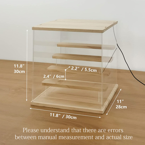 Gran oferta, estante de exhibición transparente de acrílico y madera a prueba de polvo, almacenamiento de modelos manuales y escaparate para figuras de acción, caja de escaparate de Juguetes - Product Image 6