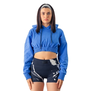 Sudadera Corta con Capucha para Mujer, Manga Larga, Tejida, Lisa, Informal, Transpirable, para Invierno, con Cremalleras, Poliéster, Estampado Digital, 160g - Product Image 5