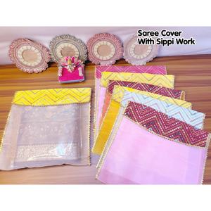 Elegante funda para saree hecha a mano con diseño de sippi, diseñada para guardar y proteger sus preciosos sarees de seda, algodón y de diseñador. - Product Image 2