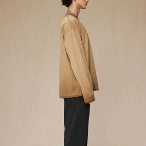 T-shirt imprimé sur mesure, vente en gros directe d'usine, haute qualité, 100% coton, manches longues, pour homme - Product Image 4