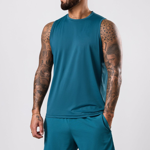 Débardeur de sport athlétique pour hommes, coupe stringer et dos nageur, couleur unie, pour musculation, entraînement et fitness, vente en gros - Product Image 1