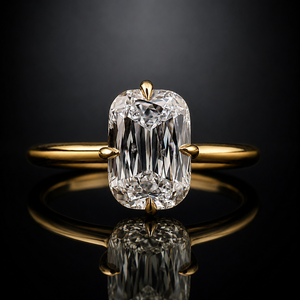 Anillo de Compromiso Solitario con Diamante Cultivado en Laboratorio, Corte Ashoka de 4 Quilates, Oro Amarillo de 14K/18K, Anillo de Boda para Mujer - Product Image 1