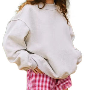 Sudadera de Moda con Cuello Alto Estilo High Street, Doble Cara, con Logotipo Personalizado Bordado, Hombros Caídos, Sudadera con Capucha - Product Image 1