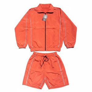 Custom Outdoor Nylon <b>Zip</b>-Up Windbreaker Shorts Set Wholesale Men's Casual Jogging Summer Windbreaker Short Set - Product Image 6