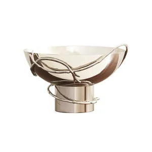 Frutero de Lujo Hecho a Mano para Regalos de Boda, Aniversario o Inauguración de Casa, Moderno Frutero Decorativo de Metal con Base Irregular - Product Image 2
