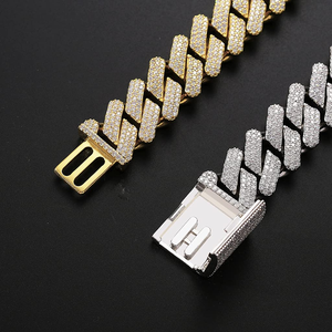 20mm Hip Hop <b>Iced</b> <b>Out</b> Cuban Link <b>Chain</b> Necklace 14k Gold Plated Miami Bling Lab Diamond Luxury Choker Jewelry Gift Men - Product Image 5