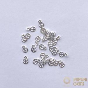 จี้เงินแท้ 7 มม. ชุบทอง 18K ลาย Peace Charm พร้อมตัวคั่นทองขนาดเล็ก สำหรับทำเครื่องประดับ - Product Image 2