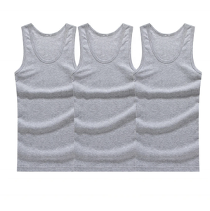 Sous-vêtements respirants du Pakistan 100% coton col rond été respirant couleur unie hommes débardeurs hommes solides sous-vêtements - Product Image 3