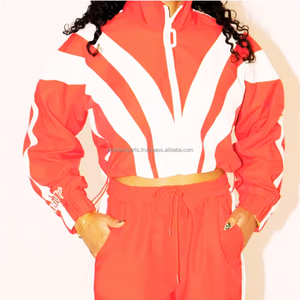 Survêtement de sport 2 pièces de grande taille conçu sur mesure pour femmes veste imprimée solide en nylon respirant pour l'entraînement d'hiver/automne - Product Image 3