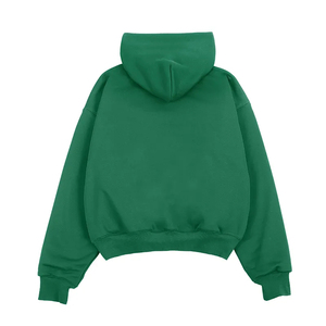 Sweat-shirt à capuche vert 100 % coton pour homme – Haut décontracté en molleton de coton avec poche kangourou sur le devant - Product Image 2