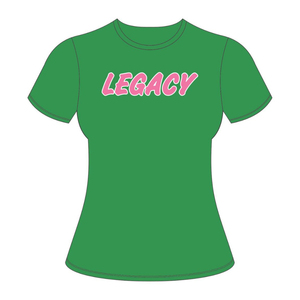 Camiseta de la Hermandad Griega para Mujer, Camiseta de Algodón Orgánico Ecológico |   Camisa Casual Personalizable de Tela Suave en Colores Rosa/Verde, Corte Ajustado - Product Image 4