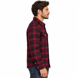 เสื้อเชิ้ตผ้าสักหลาดลายสก็อตสำหรับผู้ชาย หนา 100% ผ้าขนสัตว์บุซับใน เสื้อเชิ้ตฤดูหนาวแขนยาว สวมใส่สบายๆ ทำงานได้ ติดกระดุม - Product Image 5