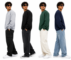 Custom <b>Men</b> Oversized Sweatshirt Crewneck <b>Pullover</b> Long Sleeve Casual Top Relaxed Fit Bulk Buyer Fashion Collection USA Market - Product Image 3