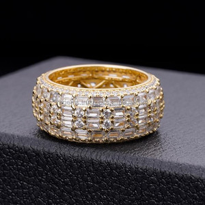 Newest 14K Silver Plated Vintage Lab Grown Moissanite with Diamond Side Stones for Certified Engagement Wedding <b>Rings</b> for Women - Product Image 3