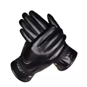 Guantes de Cuero para Ciclismo, Largos hasta la Muñeca, con Pantalla Táctil, Térmicos, para Invierno, Estilo Retro, Lisos, para Uso Diario - Product Image 5