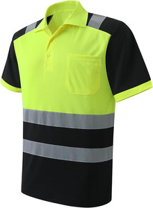Camiseta polo de seguridad reflectante de alta visibilidad, camiseta polo de alta visibilidad para hombre, camisetas de trabajo al por mayor. - Product Image 2