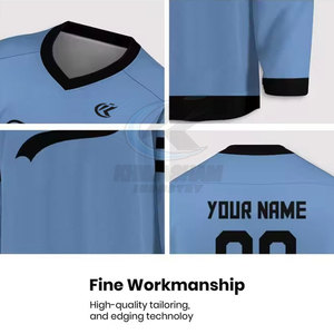 เสื้อฮอกกี้น้ำแข็งแขนสั้นสำหรับผู้ใหญ่ขายดีที่สุด ชุดทีม 100% โพลีเอสเตอร์ แห้งเร็ว ระบายอากาศได้ดี เหมาะสำหรับฤดูร้อน - Product Image 5