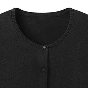 Men's Black Solid Color O-Neck <b>Cardigan</b> Full Sleeve Button Closure Autumn Wear Standard <b>Thickness</b> Regular Sleeve Style - Product Image 2