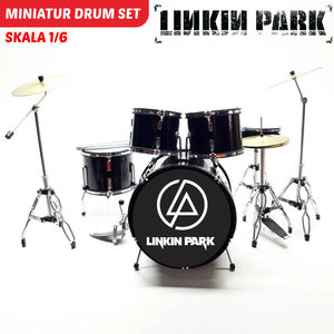 ชุดกลองจิ๋ว Linkin Park ขนาด 1:6 ของจริง พร้อมวงดนตรีชื่อดังระดับโลก สำหรับตกแต่งบ้านและของสะสม - Product Image 3