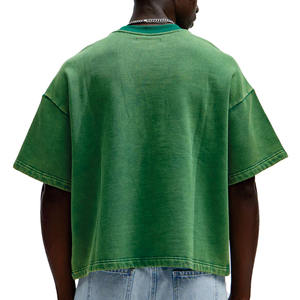 Camiseta Vintage para Hombre con Efecto Teñido, Oversize, Hombros Caídos, Estilo Urbano, con Estampado de Número Personalizado, Algodón, Servicio OEM de Marca Privada - Product Image 5