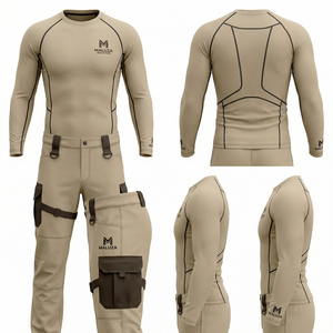 Ensemble de vêtements de sport tactiques pour hommes, coupe ajustée, compression, course à pied, entraînement, Maluza Compression Tracksuit - Product Image 6