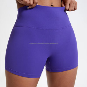 Shorts de Yoga de Cintura Alta para Mujer, Cintura Elástica, Material de Spandex y Poliéster, Material de Alta Calidad, Diseño Personalizado - Product Image 3