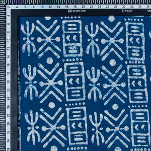 High Quality Summer Cotton Dress Fabric Geometric Indigo Hand Block Print Lightweight 90gsm Woven Curtain Shirt/Suit Wholesale - Product Image 6