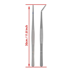 ADAN INSTRUMENTS Pinzas Reutilizables de Acero Inoxidable Japonés 430 de 30 cm, Puntas Serradas, Resistentes al Agua, Fáciles de Limpiar, para Acuario - Product Image 1