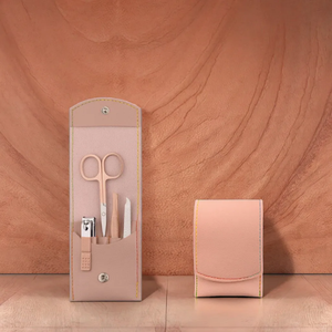 High Quality 4pcs Manicure <b>Set</b> Finger <b>Nail</b> Clippers Scissors Grooming Tool With Pu Leather Case Kit - Product Image 2