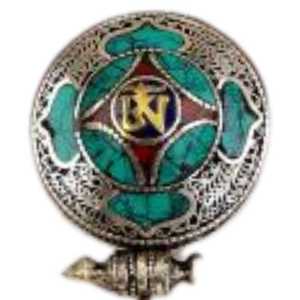 Colgantes de Metal con Diseño de Flor de Coral Plateados en Plata con Signo Auspicioso Budista - Product Image 1