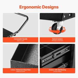 "Welding <b>Cart</b> 350LBS Capacity 2 Drawers Heavy Duty Lockable Anti Theft <b>Storage</b> Cabinet 360 Swivel" - Product Image 6