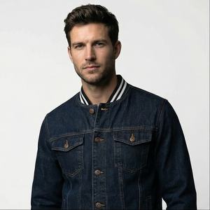 Nouvelle veste en jean en coton imprimé à la mode fabriquée en usine, veste en jean conçue pour hommes, vestes en jean pour hommes, manteaux - Product Image 2