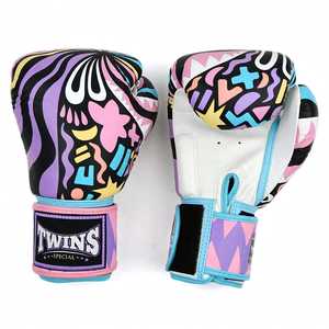 Guantes de Boxeo de Piel Color Morado Personalizados al por Mayor, con Cierre de Velcro Ajustable, para Kick Boxing y Artes Marciales - Product Image 1