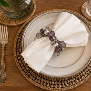 Luxury Stone Crystal Beaded Napkin Rings | Decorative Table Napkin Holders Wedding Dining Decor Hotel Restaurant Banquet Table - Product Image 3