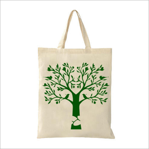 Eco Friendly Cotton Canvas Tote <b>Bag</b> with <b>Tree</b> Print | Reusable Shopping Grocery Beach Travel Carryall Handbag Durable Stylish - Product Image 1