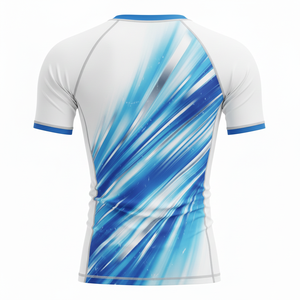 Lightweight short sleeve rash guard sublimated compression shirt breathable durable seams premium fabric MMA BJJ <b>surf</b> training - Product Image 2