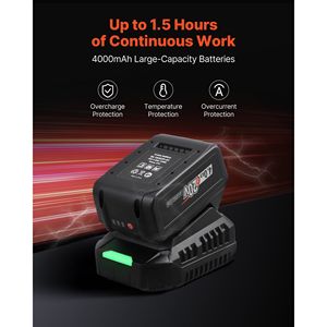 Avvitatore a impulsi elettrico 20V, 3/8 di pollice, senza fili, batteria 4Ah, coppia elevata 280 ft-lbs / 380 Nm, motore brushless, tensione nominale 18V/21V - Product Image 3