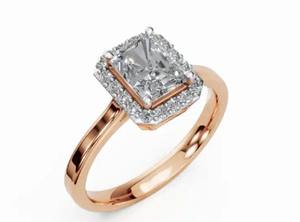 Anillo Halo de Diamantes Cultivados en Laboratorio con Brillo Eterno en Oro Amarillo, Rosa y Blanco de 9kt, 14kt o 18kt, 1.16 Quilates, 19 Piedras - Product Image 6